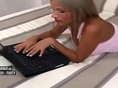 Using two huge dildos for intense fucking