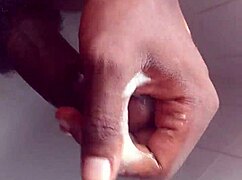 I bathe and masturbate in the shower with big black cock