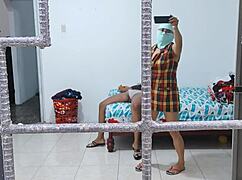 horny housewives touch asses and tits while cleaning 😈