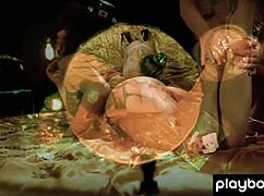 In this sensual lesbian scene MILF Bobbi Dean receives a massage from her petite blonde teen girlfriend