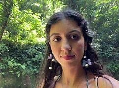 Sloppy Cum on Face in Public Locker Room and Cumwalk at Waterfall