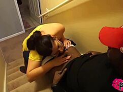 nerdy slut vicki verona gets banged by bones montana all over! 🔥