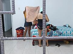 horny housewives touch asses and tits while cleaning 😈