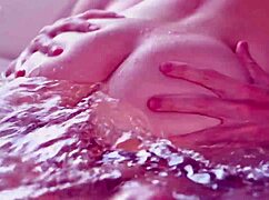 Petite brunette Kate Quinn rides stranger intensely in hot tub for hardcore sex