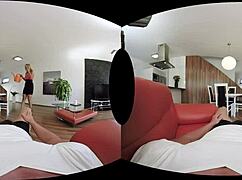 Samantha jolie dives into vr sex, toying her pussy with toys.