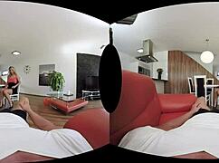 Samantha jolie dives into vr sex, toying her pussy with toys.