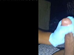 A pretty milf gives a handjob with spit and swallows in this homemade scene