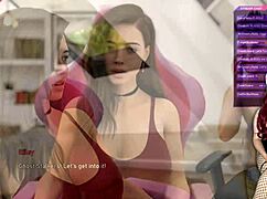 Gamer girl in miniskirt dives into debauchery with steps 34