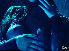 Gorgeous Sarah submits to deep interracial blowjob