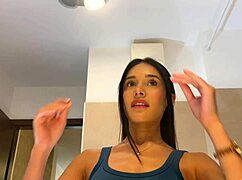 can she be the most beautiful girl ever, just look at her sexy blue mini skirt and panties, her young brunette body in lingerie