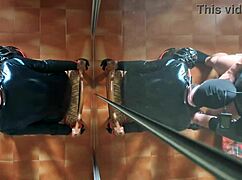 so this milf got chairtied and blindfolded, then he fucked her face hard till he came in her mouth