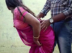 Indian Teen In Pink Saree Gets Fucked Hard On Ranch