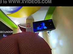 I give my stepson a sloppy blowjob with my big ass