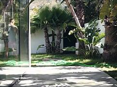 Blonde MILF Housewife Fucks Gardener In Outdoor Garden