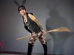 Regina Noir says, 'Rip my clothes and fuck me as the Halloween witch.'