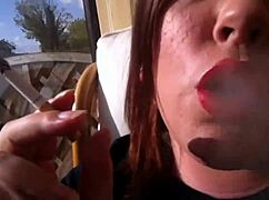 sexy bbw tina snua smokes cork cigarette