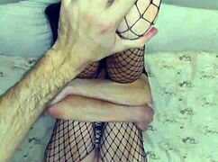 uhh, slow deep anal with my skinny wife in mesh stockings, so good