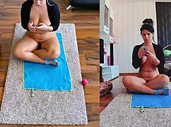 double the fun as you watch the hottest dual cam naked workout
