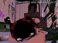 Rice bunny takes big black cock in alley