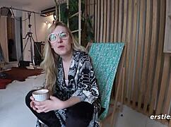 ersties nat invites over a few friends that never had sex with a woman before, sucking tits and kissing.