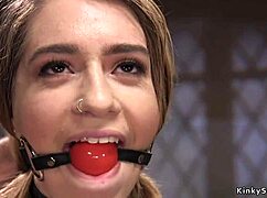 Watch the gagged slave ride that vibrator hard