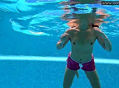 lady dee is such a cute shy czech teen swimming with her small tits.