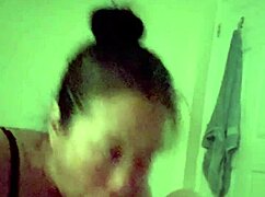 korean milf slurps on husband's big white cock in pov