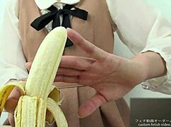my asian crush fetish with banana feels so wild