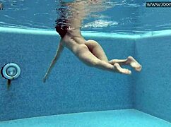 lady dee is such a cute shy czech teen swimming with her small tits.