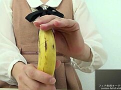 my asian crush fetish with banana feels so wild