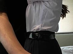 School Opens, I Invite Cute Sister For Uniform Fuck, Her Moans Are So Adorable!