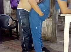 My brunette stepsister sends homemade porn to my boyfriend then he gets an erection and I end up fucking him standing