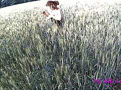 beautiful peasant woman enjoys rural life and big landscapes