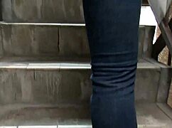 slutty japanese serina handles dicks in ripped jeans