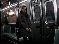 beautiful stranger sucked me in the train, feeling so taboo and exciting with sloppy teen action