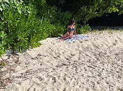Girl Shocked By Pissing On Public Beach Babe Wet Pussy Outdoor Amateur Tits