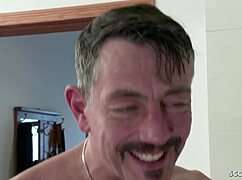 German milf fucks neighbor while wife is at work