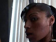 Two skinny brown bitches seduce for quick ffm threesome with big black cock at gym