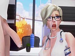 mercy gives an amazing blowjob sucking like a pro
