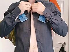 English Bull Feels Exposed As He's Stripped Bare From Shirt And Jeans