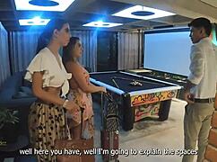 Threesome With Three Latinas In Quickie