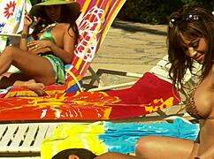 Eva Angelina deepthroats and fucks a thick dick outdoors, it's so intense.