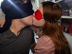 Ebony mother-in-law gives wet deep kisses with tongue and saliva