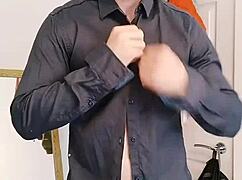 English Bull Feels Exposed As He's Stripped Bare From Shirt And Jeans