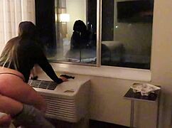 Wife Dresses As Prostitute In See-Through Short Dress, Bent Over In Hotel Public Areas For Handjob, Deepthroat, And Sucking Big Ass In Thong