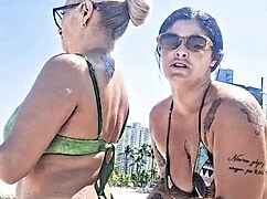 me and my slutty friend fuck on the beach for everyone to see