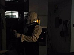 Natalia in heels gets bent over for a spooky fuck on Halloween