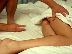 Sleeping Girlfriend's Hairless Ass Spread For Bareback Fuck.