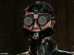 Chained Slave Butt Plugged and Fucked with Deepthroat and Whipping