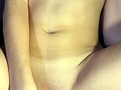 Watch This Sexy Brunette Ride Cowgirl And Take Doggystyle Before He Cums On Her Belly!